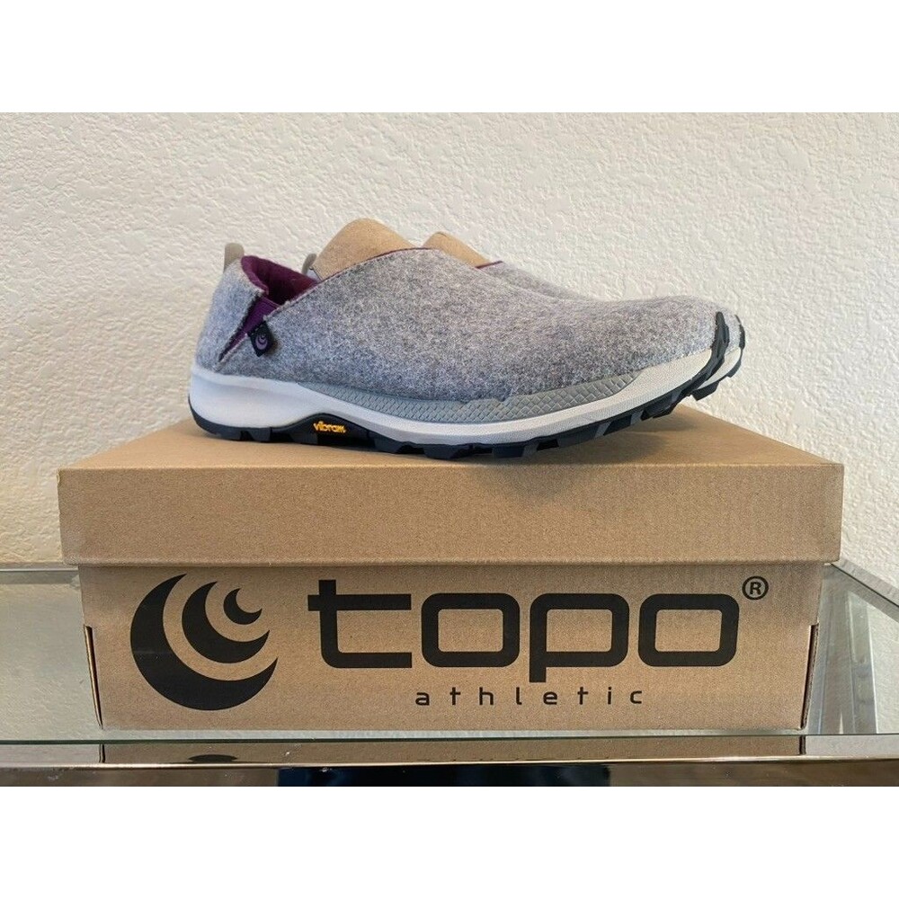 Topo Athletic Rekovr 2 Slipper Womens 8 Recovery Slip-Ons Gray Purple Vibram